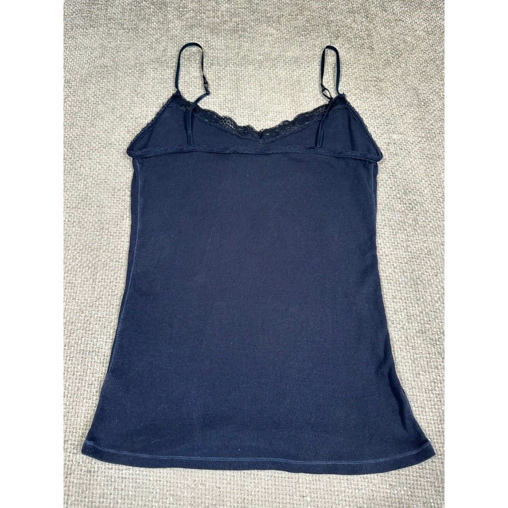 Aeropostale Cami Womens XL Blue Ribbed Lace Trim Tank Top Festival Y2K Preppy - Picture 2 of 10